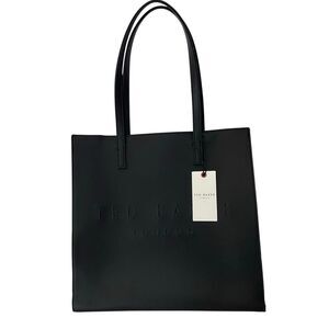 Ted Baker icon soocon faux leather tote bag black medium new